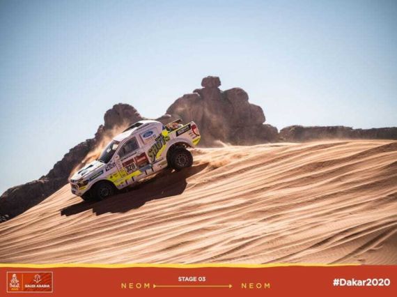 Obrázek galerie Třetí etapa Rallye Dakar: Posádka Ouředníček – Křípal atakovala nejrychlejší dvacítku aut